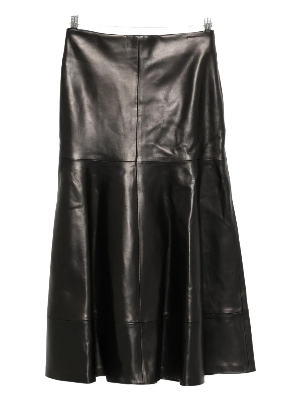 

Кожаная юбка с расклешённым подолом Brandon Maxwell, черный