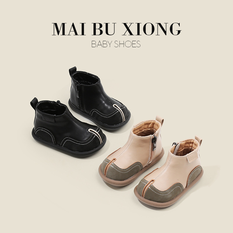 Противоскользящие детские ботинки для младенцев и малышей MAIBUXIONG, Apricot (Fleece-Lined) — фото 2