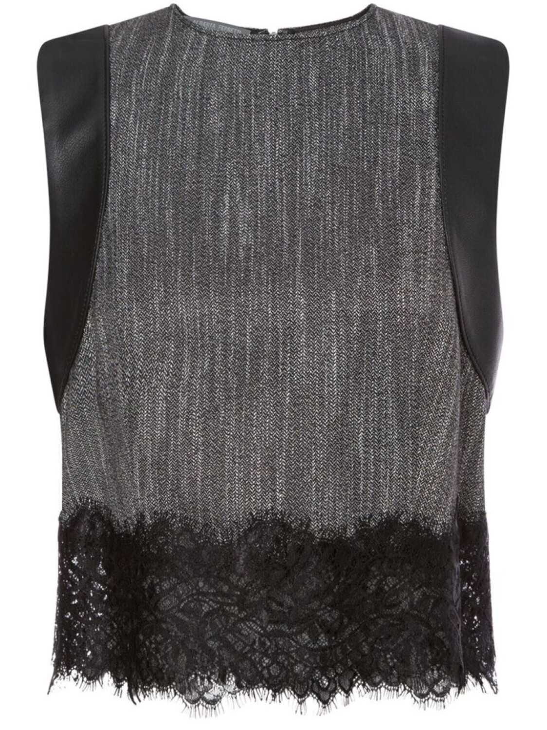 

Alberta Ferretti топ с кружевом, серый