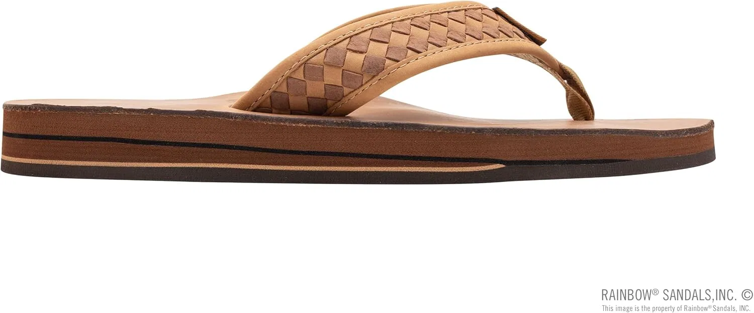 Сандалии из натуральной кожи с двойным слоем и ручным плетением, Buckskin Rainbow Sandals — фото 4