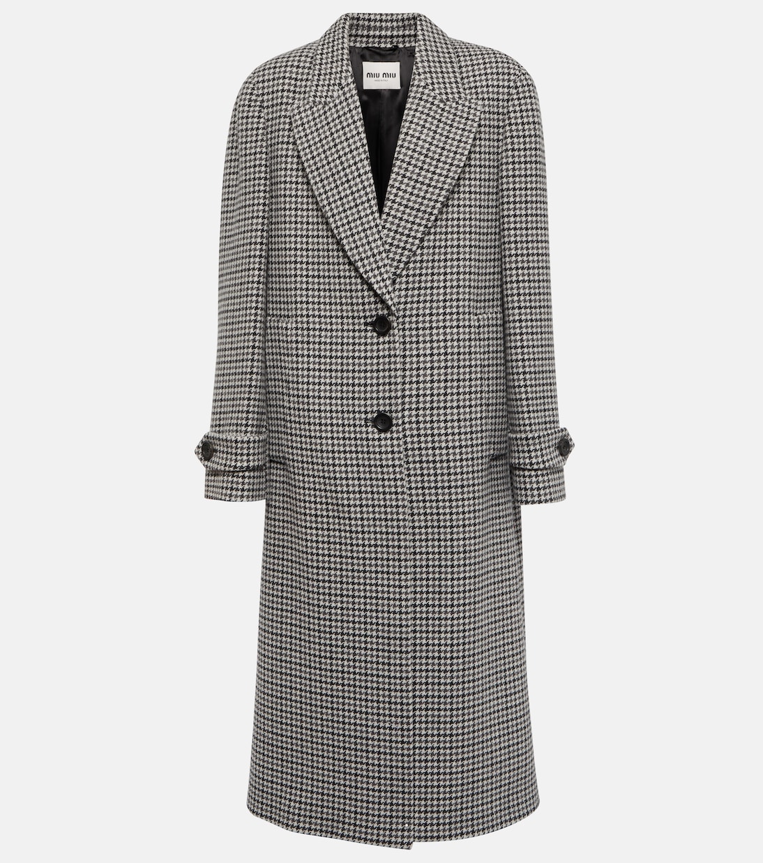 

Однобортное пальто из девственной шерсти Miu Miu, Grigio+Nero