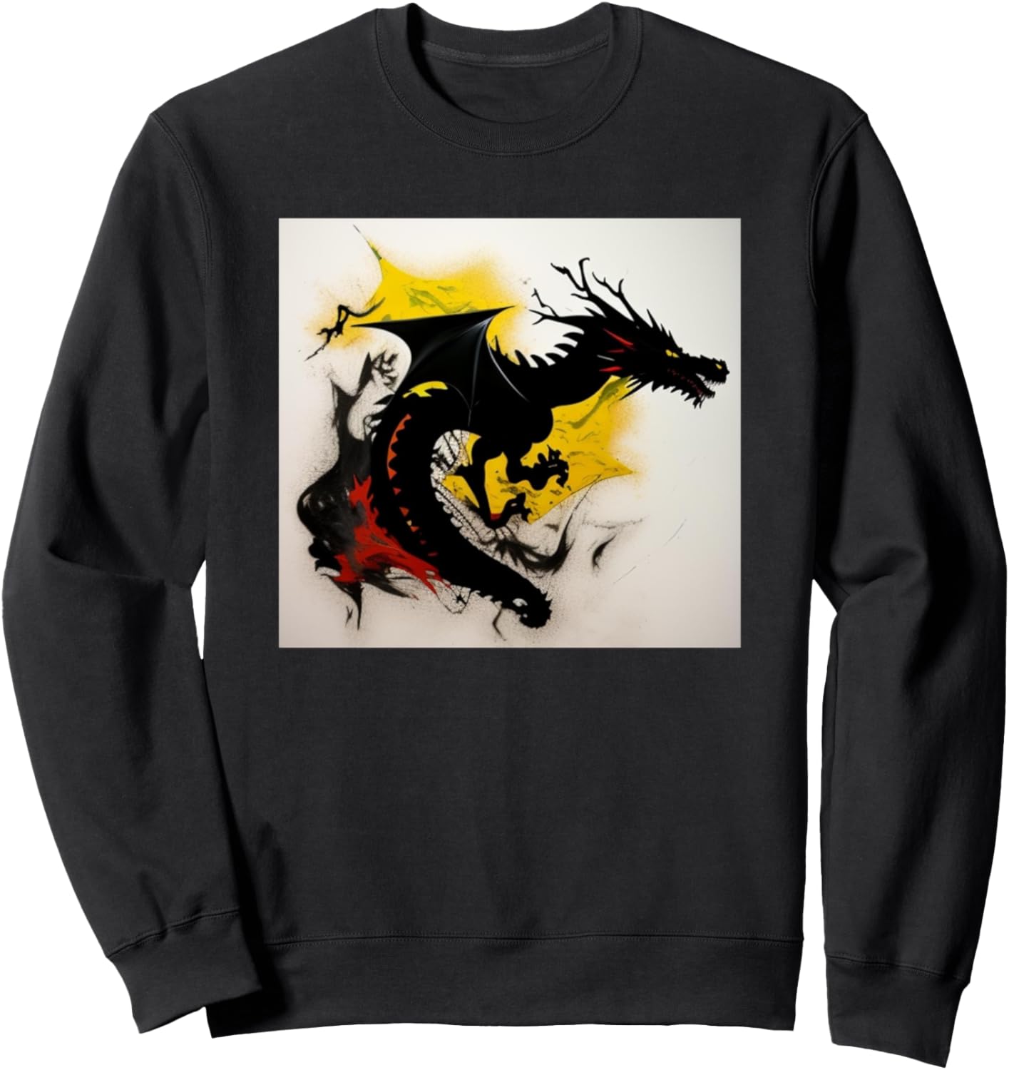 

Красочный силуэт дракона. Толстовка для любителей драконов Dragon Art Men + Women Kids Boys Girls Gift, черный