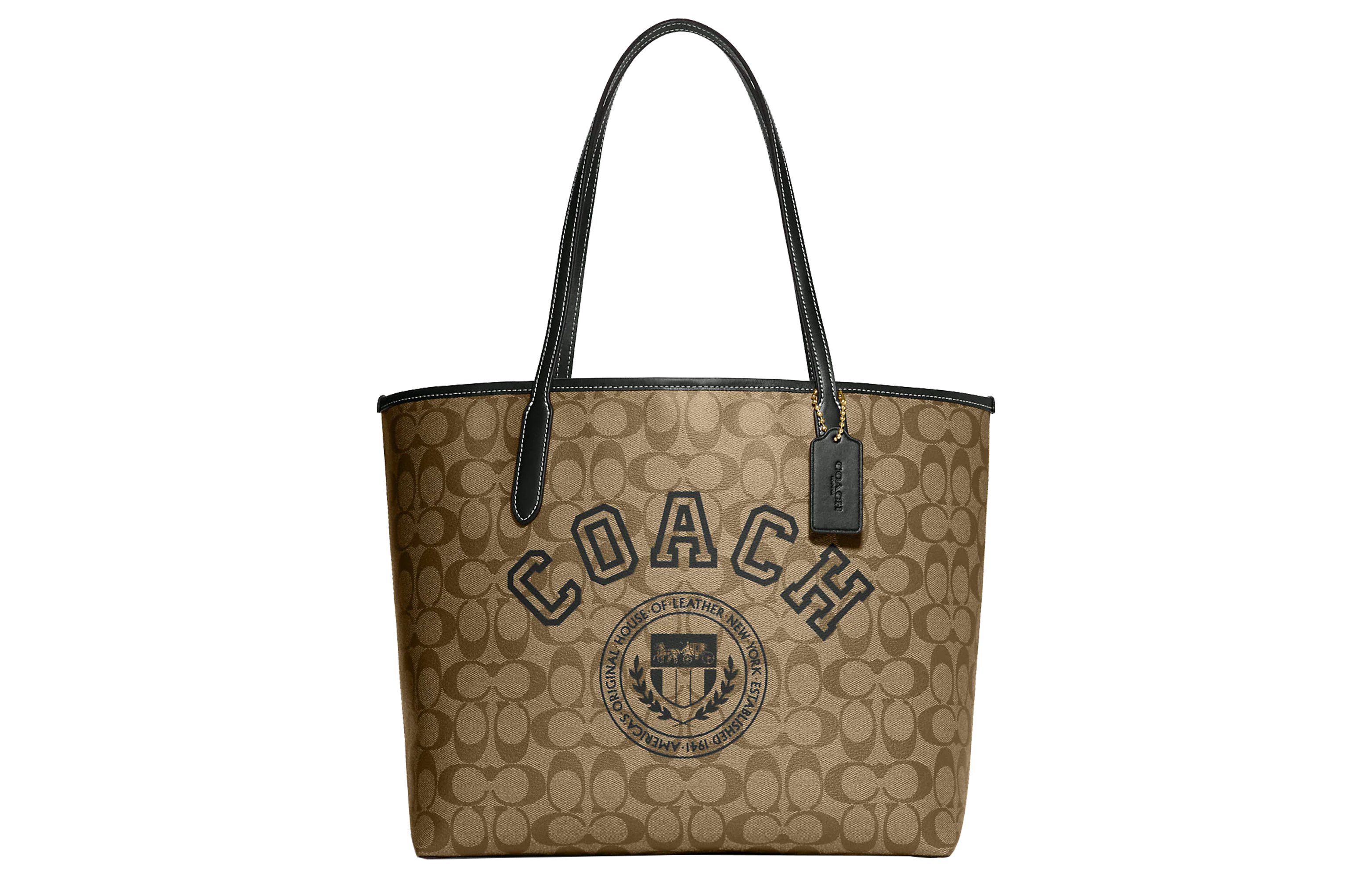 

COACH Сумка-шоппер City из искусственной кожи, сумка-шоппер на плечо, женская сумка большого размера цвета хаки