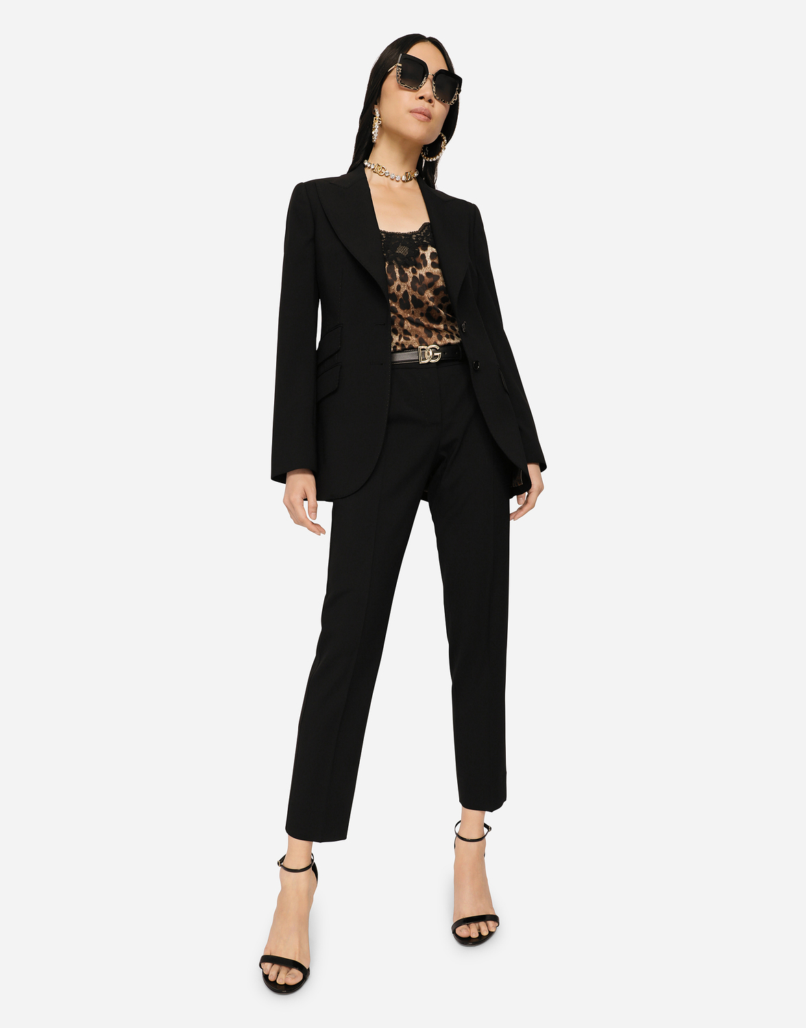 Однобортный шерстяной блейзер turlington Dolce & Gabbana, черный — фото 3