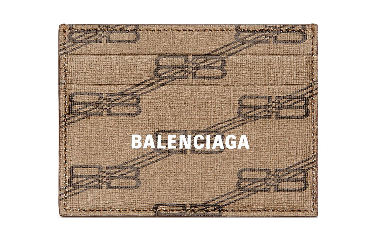 

Обложка для карт из лакированного полотна женская бежево-коричневая Balenciaga