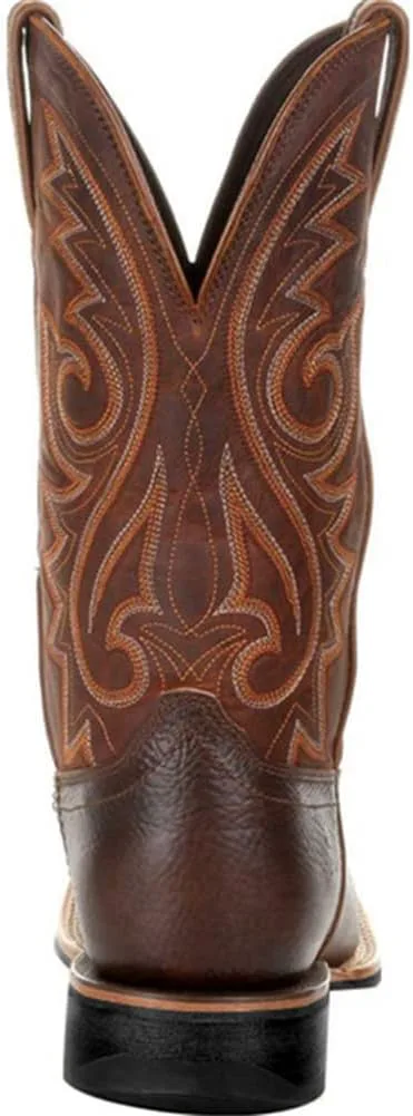 

Западные ковбойские сапоги для мужчин, прочные классические вышитые ретро сапоги с квадратным носком VULTRO, коричневый