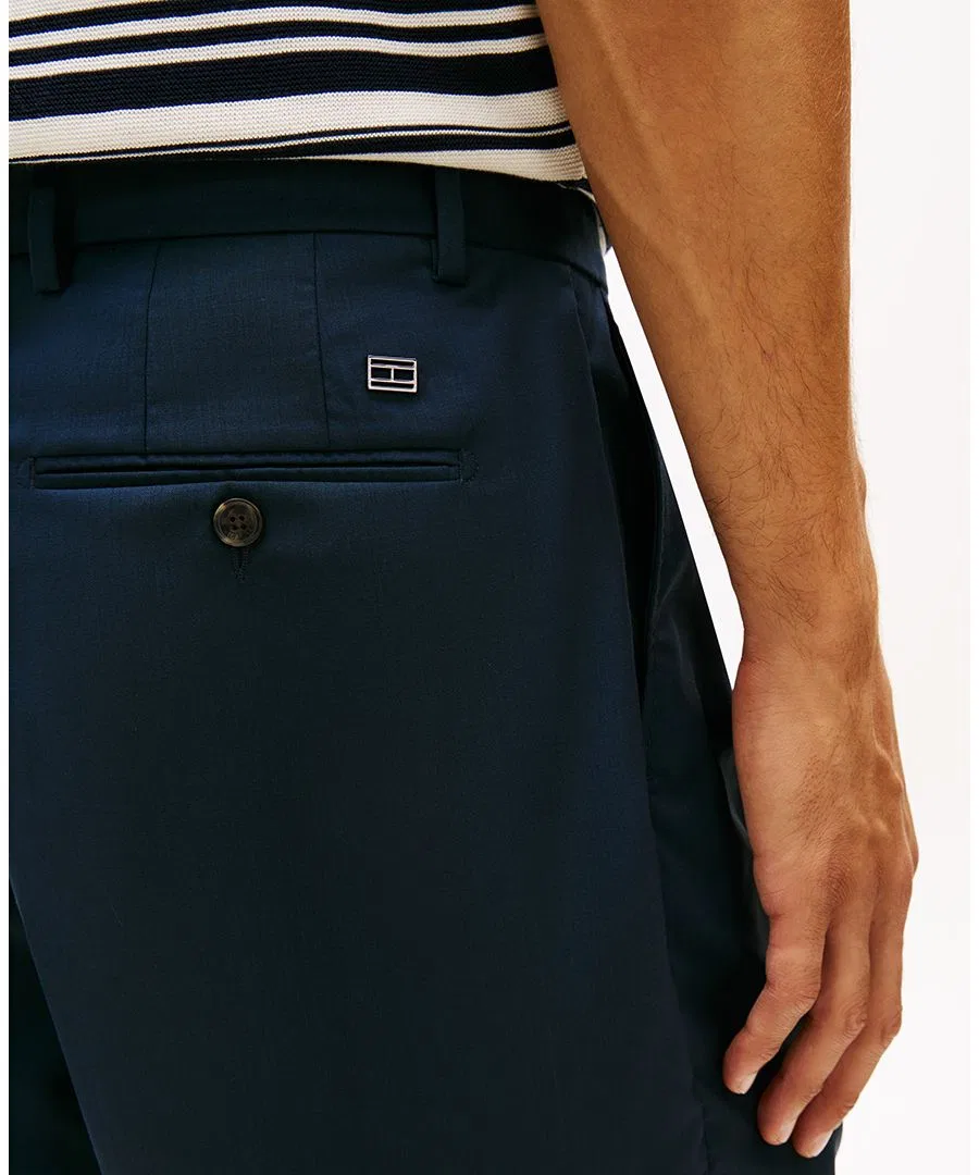 Мужские летние шерстяные шорты прямого кроя, длина 10 дюймов Tommy Hilfiger, Navy Iris — фото 3