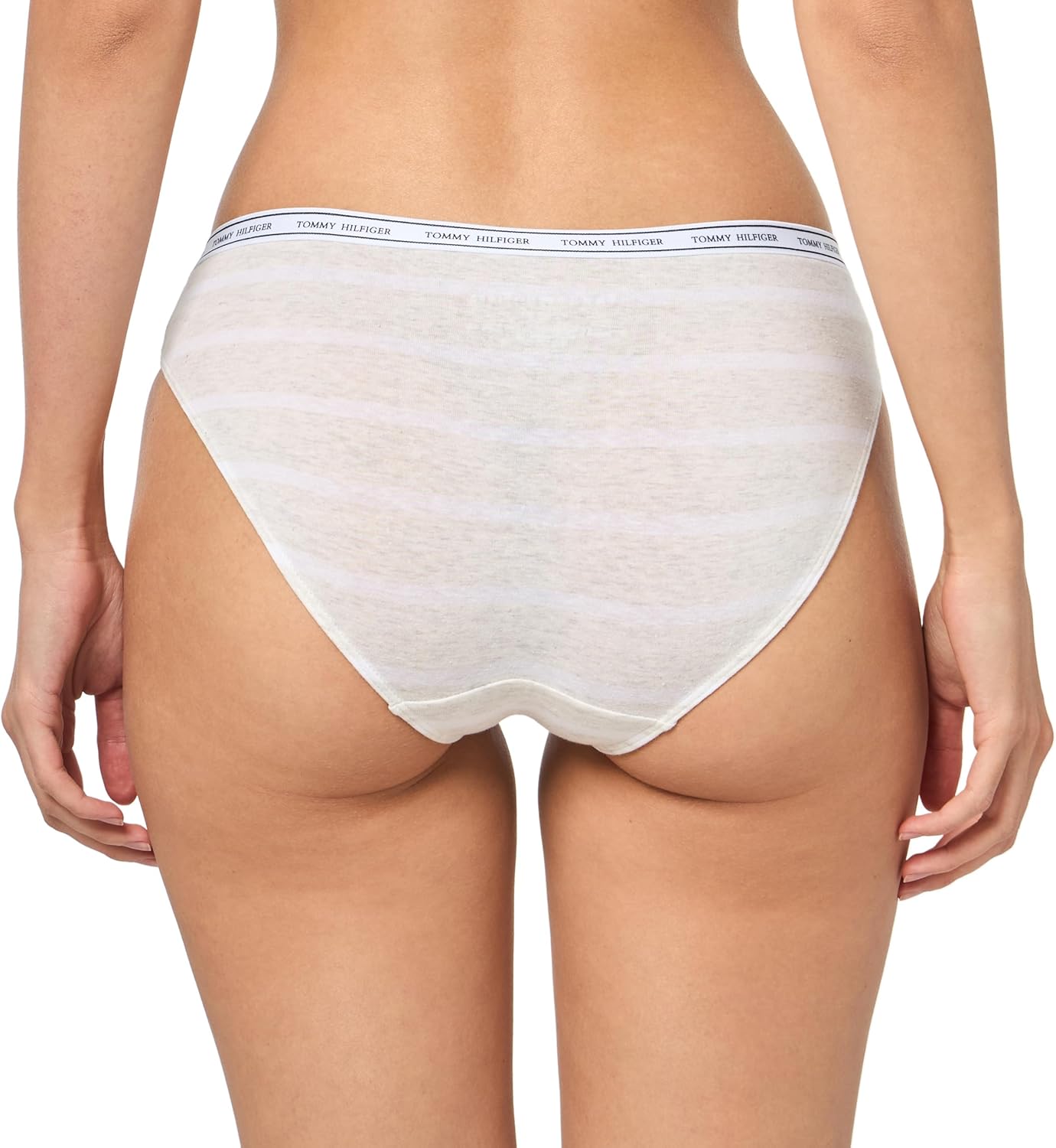 Женские классические хлопковые бикини с логотипом Tommy Hilfiger, упаковка 5 шт., Harbor/Bright White/Desert Flower/Sweet Blue/Heather Grey Stripe — фото 3