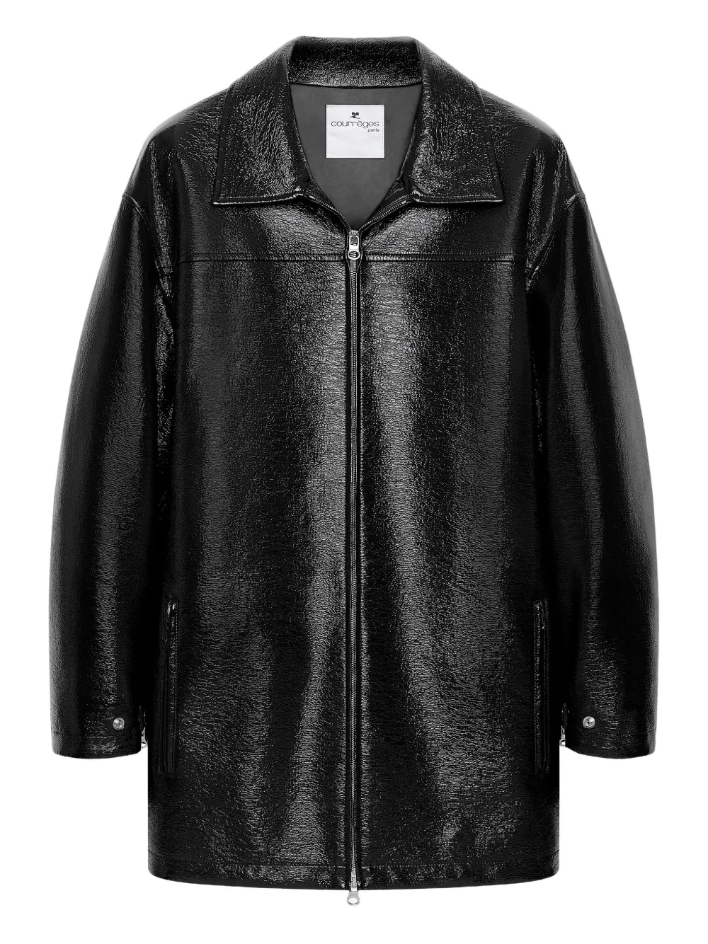 

Виниловая куртка оверсайз Courrèges, черный