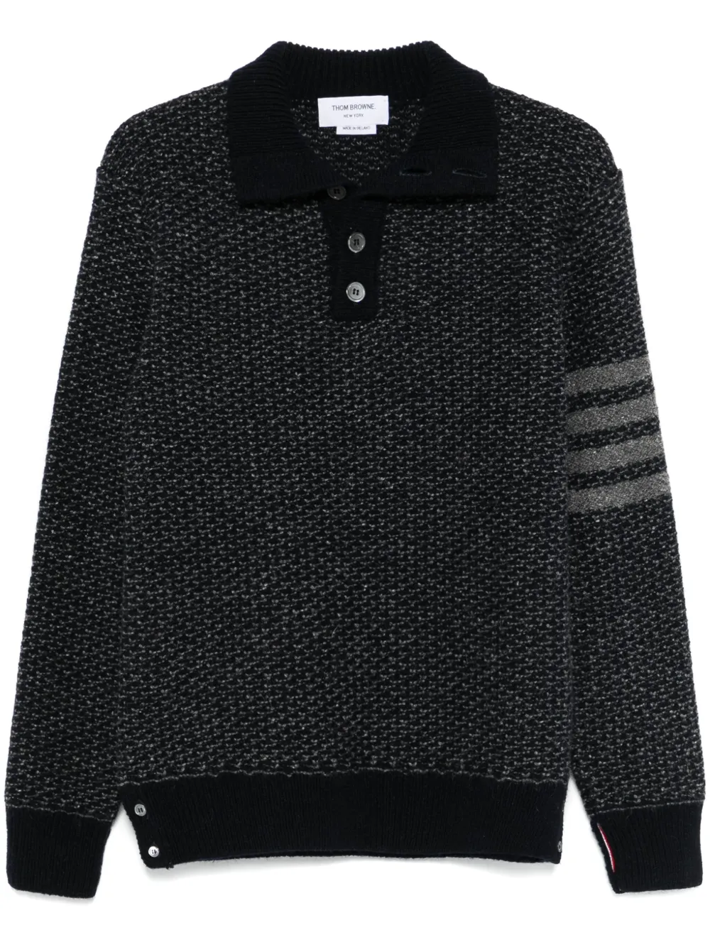

Твидовый свитер с полосками 4-Bar THOM BROWNE, синий