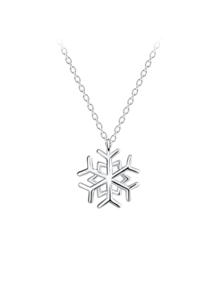 

Alexander York Колье с подвеской в виде снежинки, изготовленное из серебра 925 пробы, состоит из двух частей, вставленных в серебряную оправу