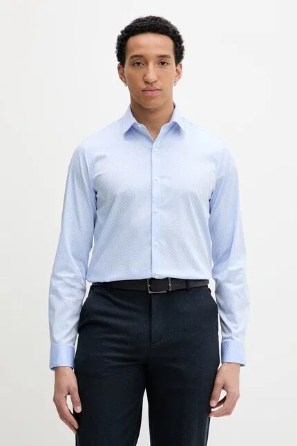 Рубашка с технологией non-iron Calvin Klein, синий