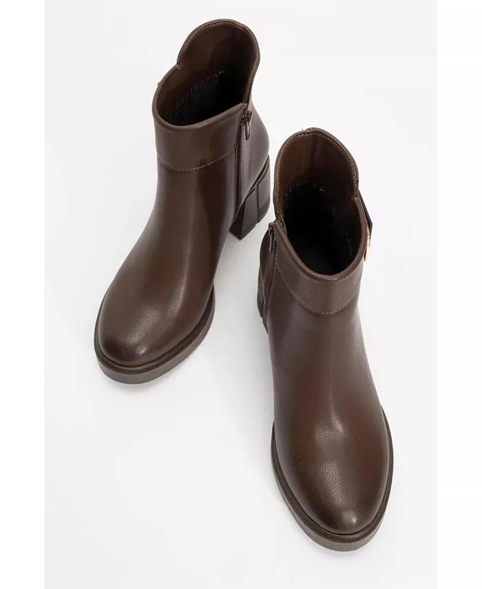 Сапоги Rashe на блочном каблуке с молнией (женские) Prologue Shoes, коричневый — фото 2
