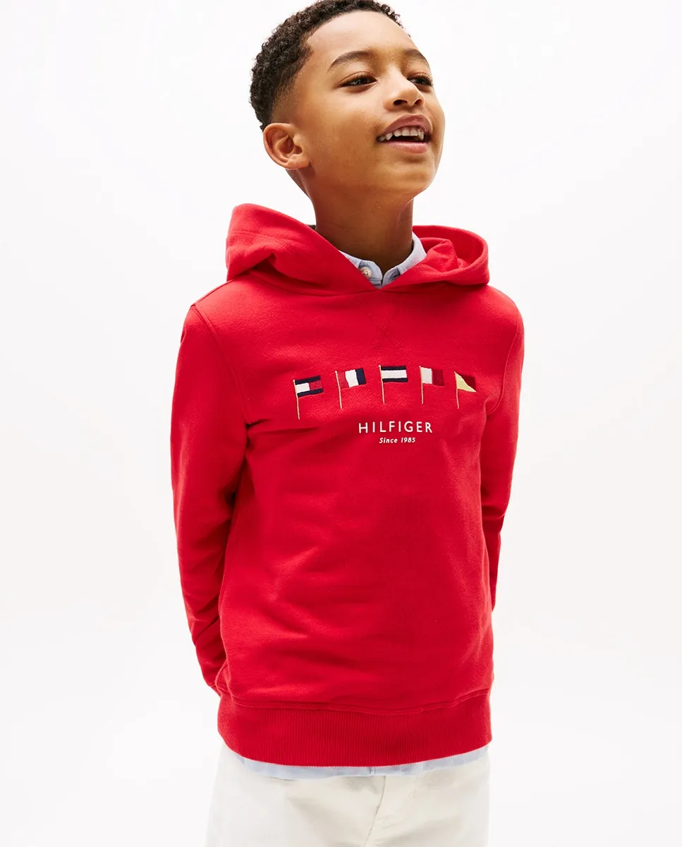 

Толстовка для мальчика с логотипом спереди Tommy Hilfiger, красный