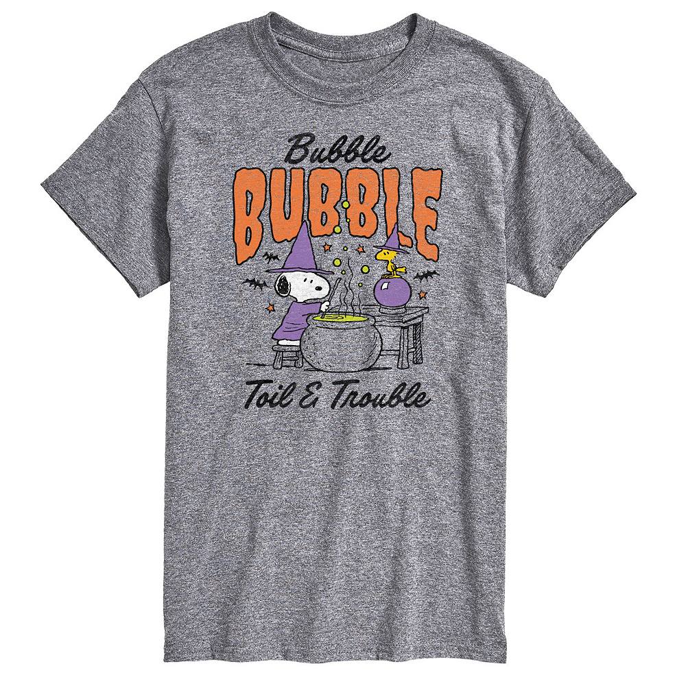 

Мужская футболка с рисунком Peanuts Bubble, Bubble, Toil & Trouble Licensed Character, серый