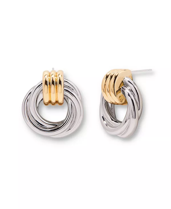 

Двухцветные серьги-гвоздики Meg Knot Brook & York, two-tone