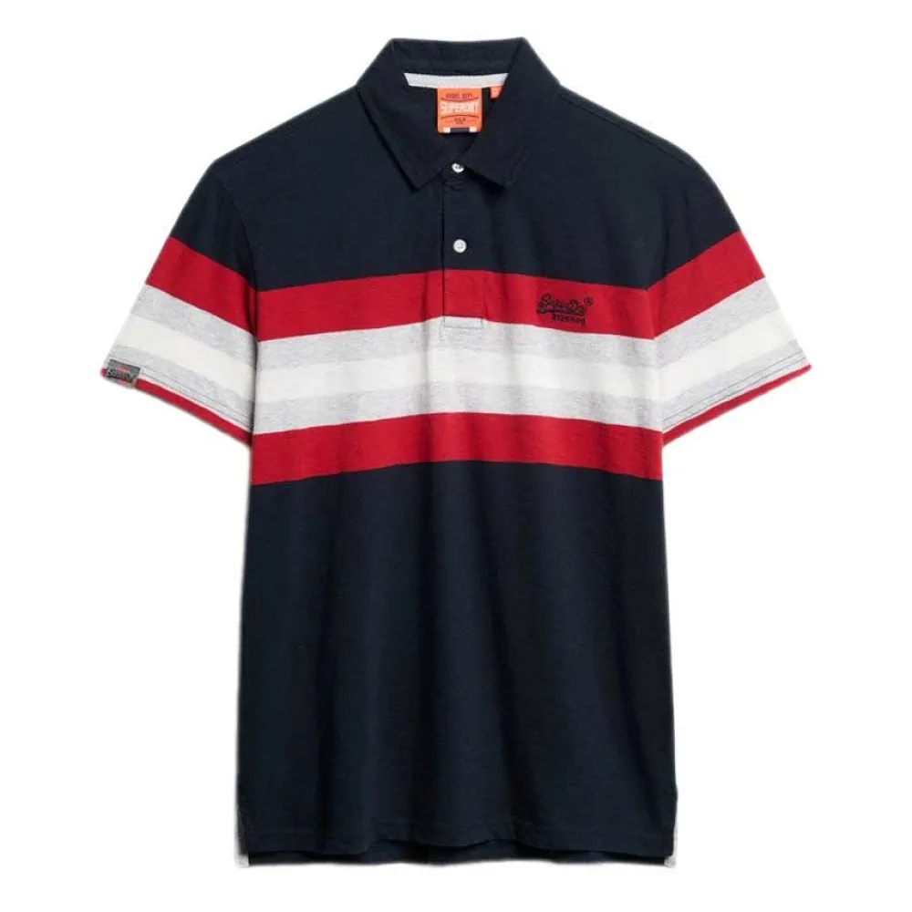 

Поло с коротким рукавом Superdry Lightweight Stripe, синий