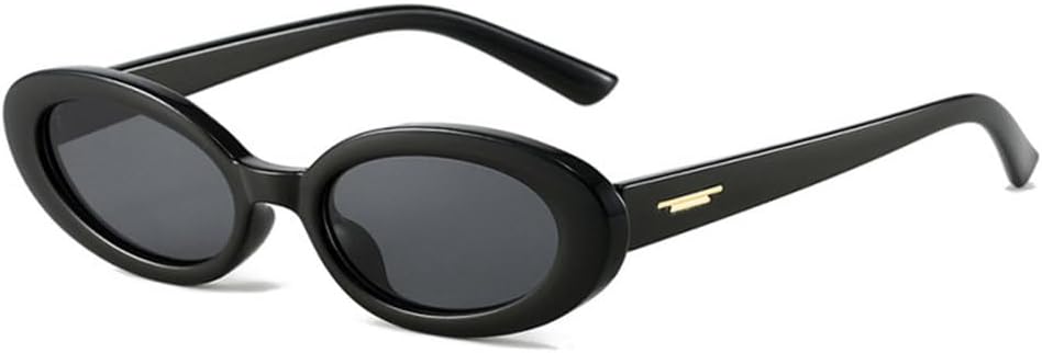 

Популярные модные маленькие овальные солнцезащитные очки для женщин, защита от УФ-излучения UV400, винтажные панк-очки для мужчин, солнцезащитные очки с заклепками, трендовые солнцезащитные очки generic, Black Gray