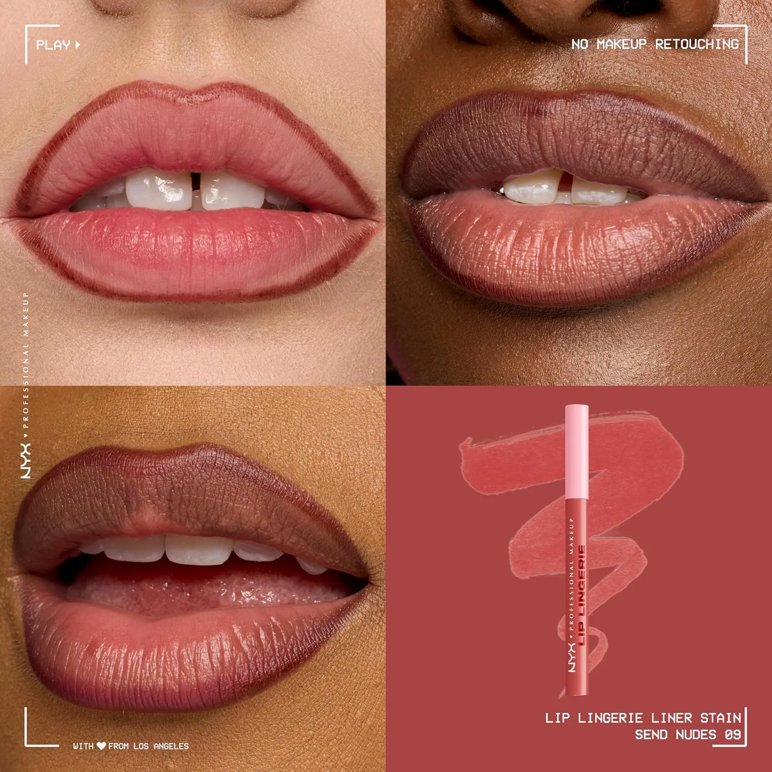 Контурная помада NYX Professional Makeup Lip Lingerie Sculpting Lip Liner Stain оттенок Sending Nude (Rosewood) 0.03 fl oz — фото 3
