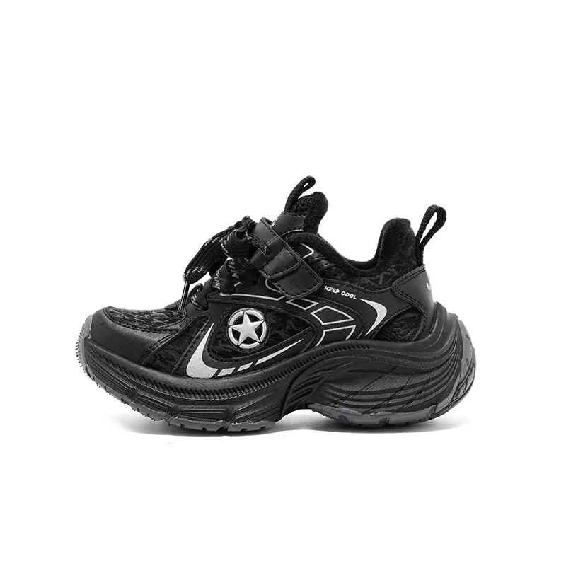 Детские хлопковые кроссовки Running Collection с противоскользящей и износостойкой подошвой Jeep, Black Thin Cotton