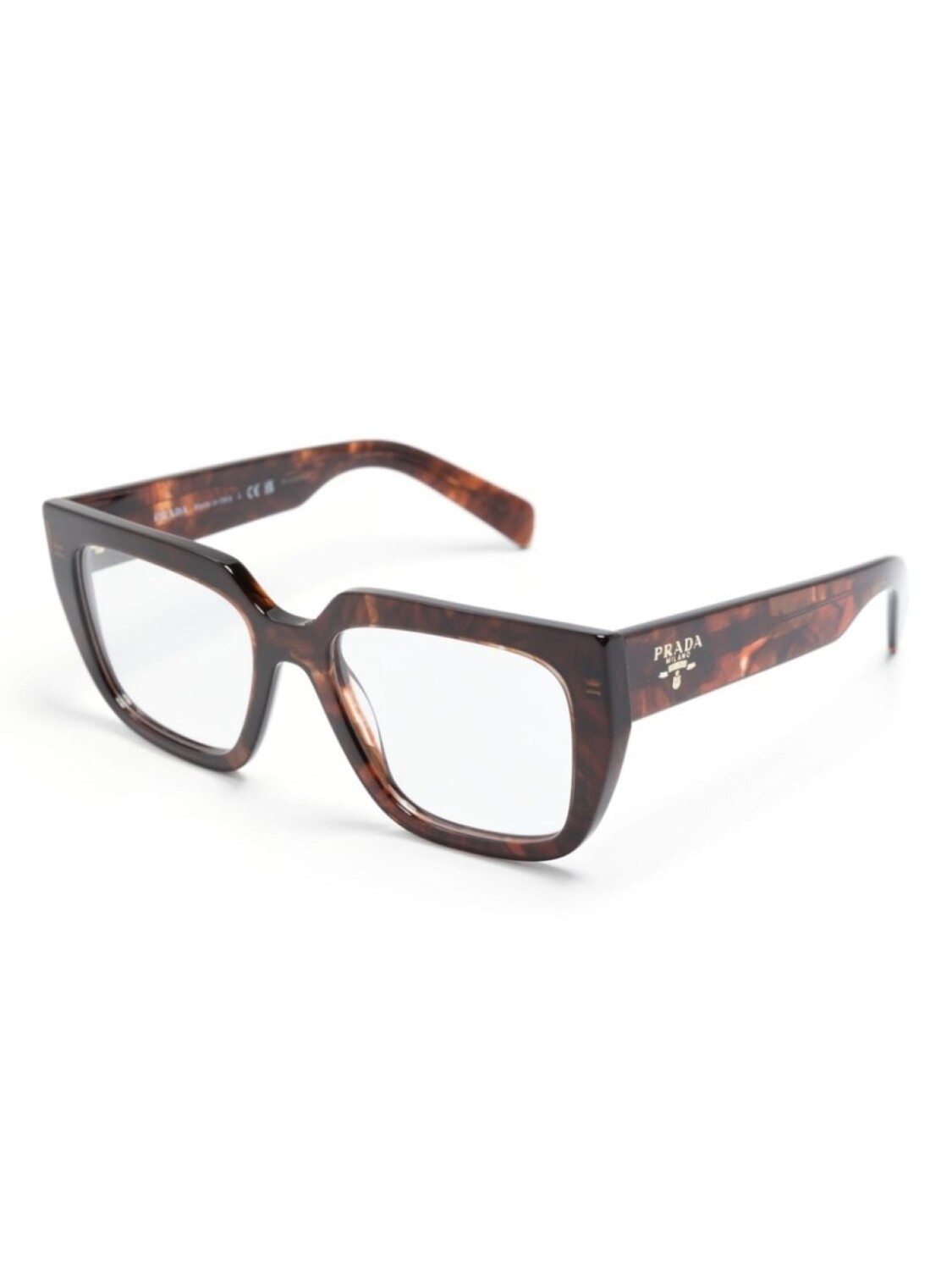 Prada Eyewear очки в квадратной оправе черепаховой расцветки, коричневый — фото 2