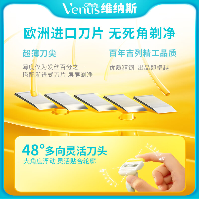 Набор Gillette Coconut Scent: станок Venus Pro ComfortGlide с кокосовым ароматом, 2 сменные кассеты Venus Pro ComfortGlide Coconut — фото 4