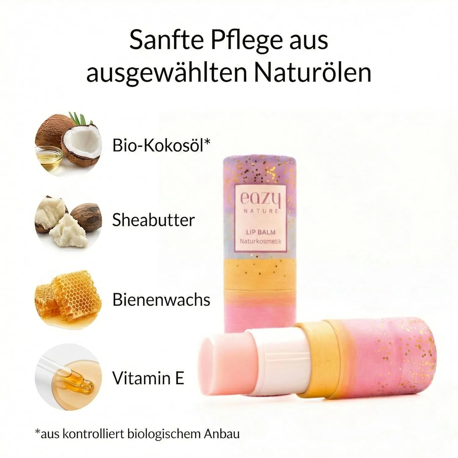 Детский бальзам для губ Naturkosmetik XL «Малина-Ваниль», 6 г Eazy Nature — фото 4