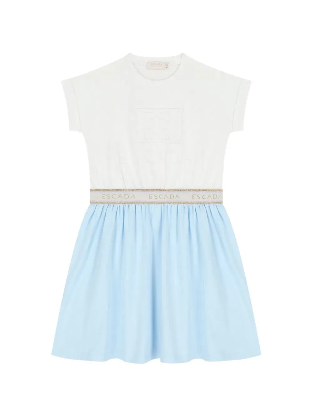 Платье с поясом с логотипом Escada Kids, синий