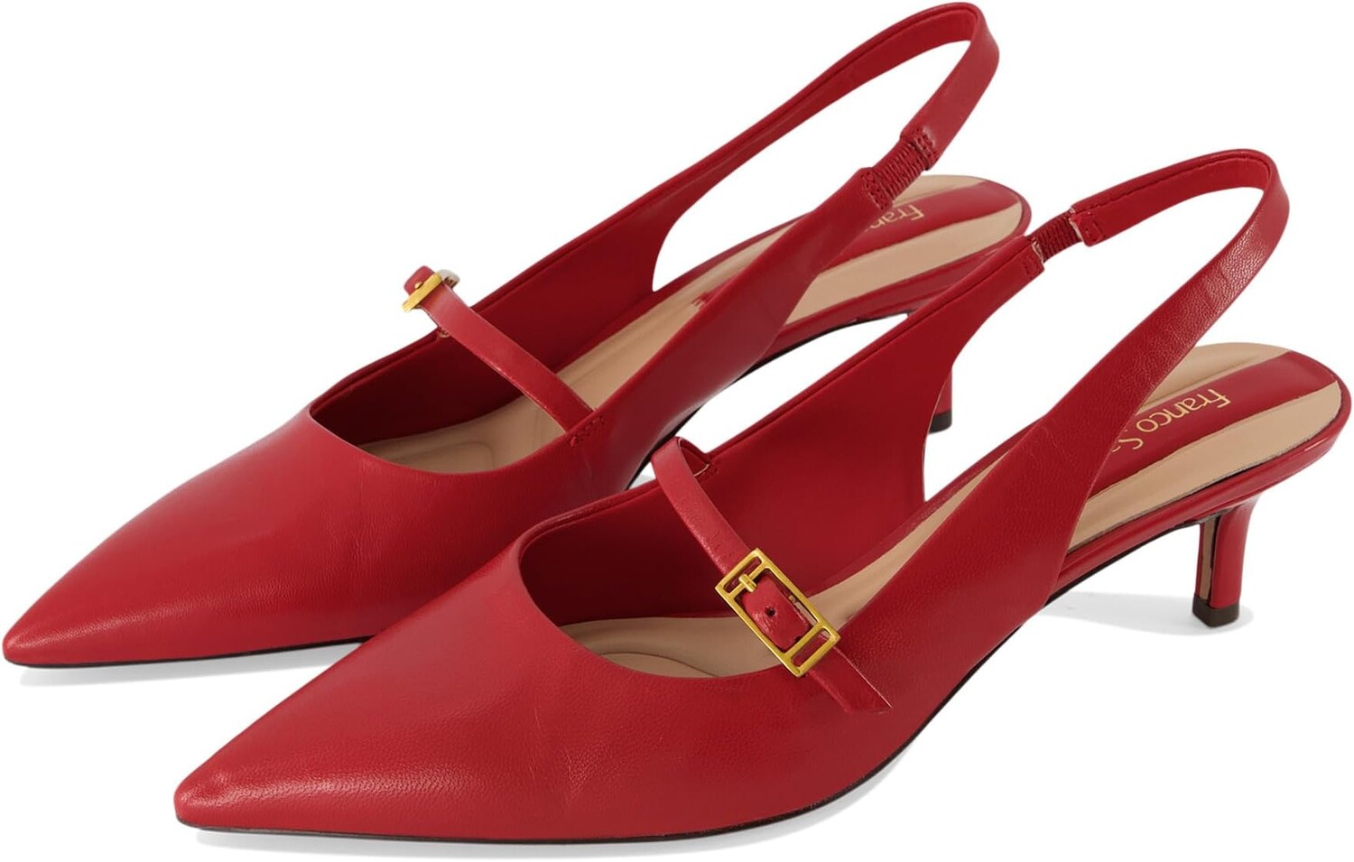 

Туфли Franco Sarto Khloe Pointed Toe Slingback Kitten Heel, цвет Cherry Red Leather
