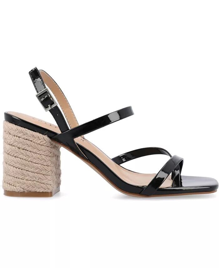 Женские босоножки Olivina Espadrille на блочном каблуке с ремешками Journee Collection, черный — фото 2