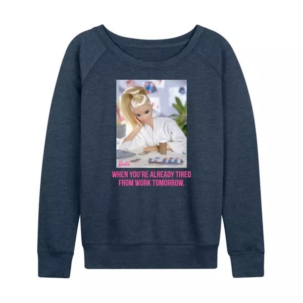 

Женская футболка с длинным рукавом из френч терри "Already Tired" Barbie, индиго