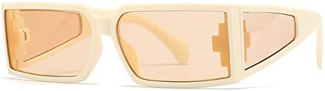 

Солнцезащитные очки в стиле ретро 2027 года, толстая оправа, маленькие прямоугольные, для женщин, серебристые, с боковой защитой, плоская верхняя часть, для мужчин MTZJH, C3