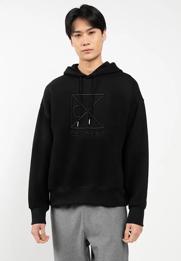 Толстовка с капюшоном, Heavy Weight Terry, Calvin Klein Jeans, черный