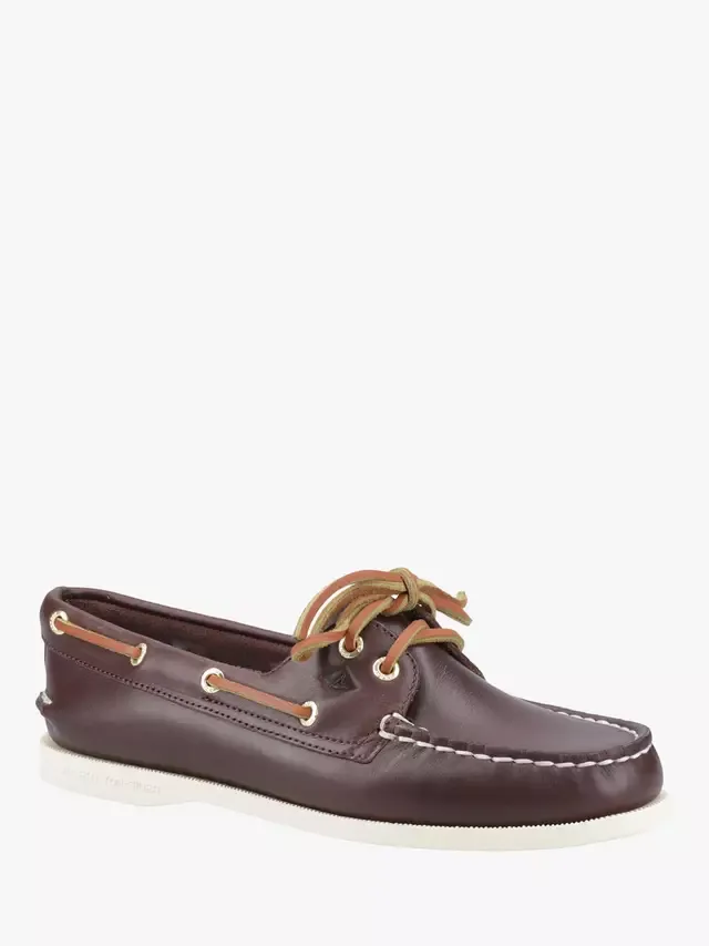 Оригинальные лодочные туфли Gold Cup с двумя люверсами и широкой посадкой Sperry, Red Brown — фото 2