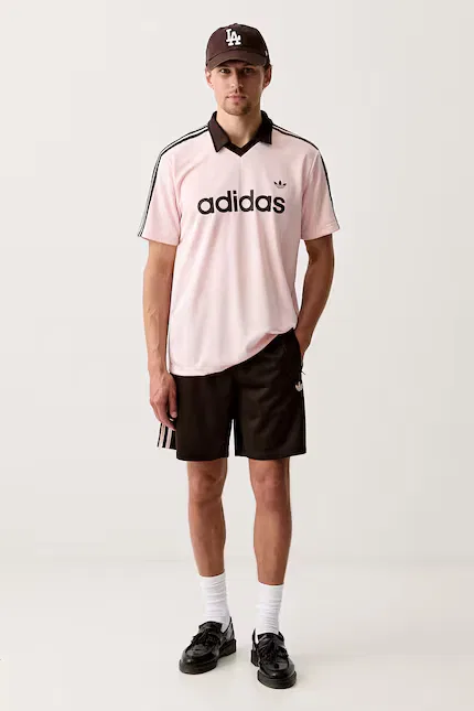 Поло свободный крой Adidas Originals, розовый — фото 2
