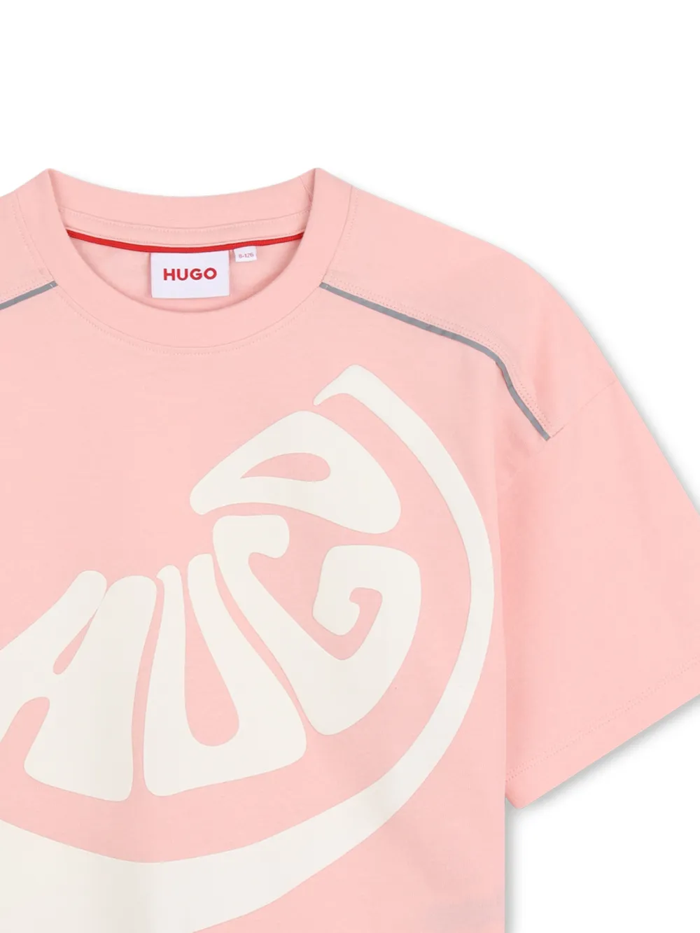 Футболка с графичным принтом Hugo Kids, розовый — фото 3