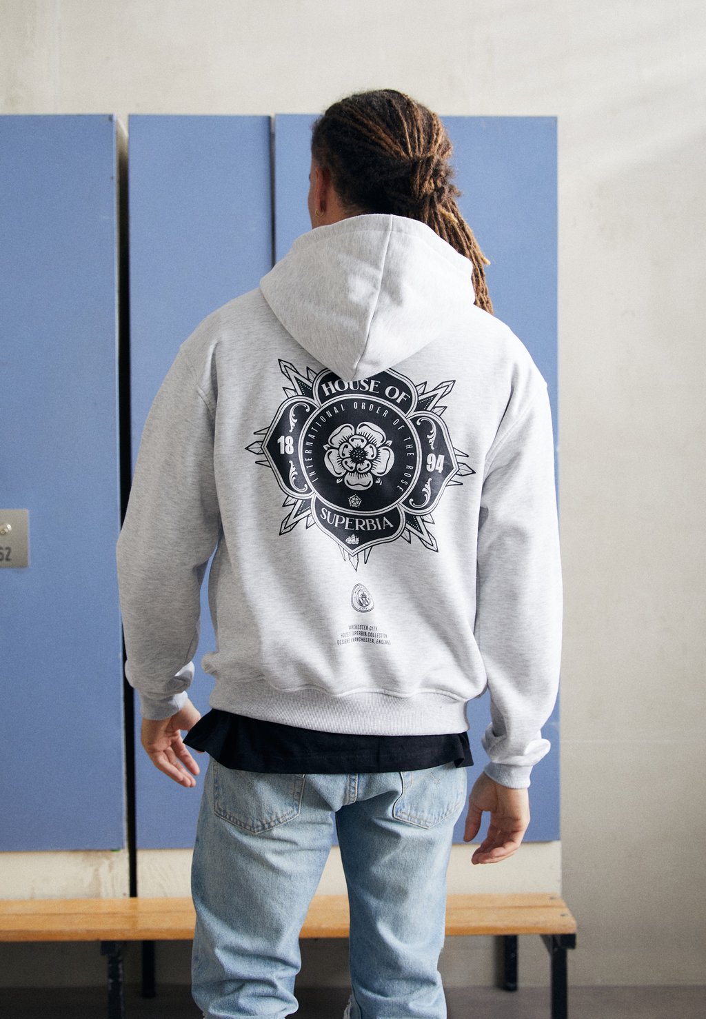 

Толстовка с капюшоном MANCHESTER CITY ROSE HOOD - Club wear Legacies, серый