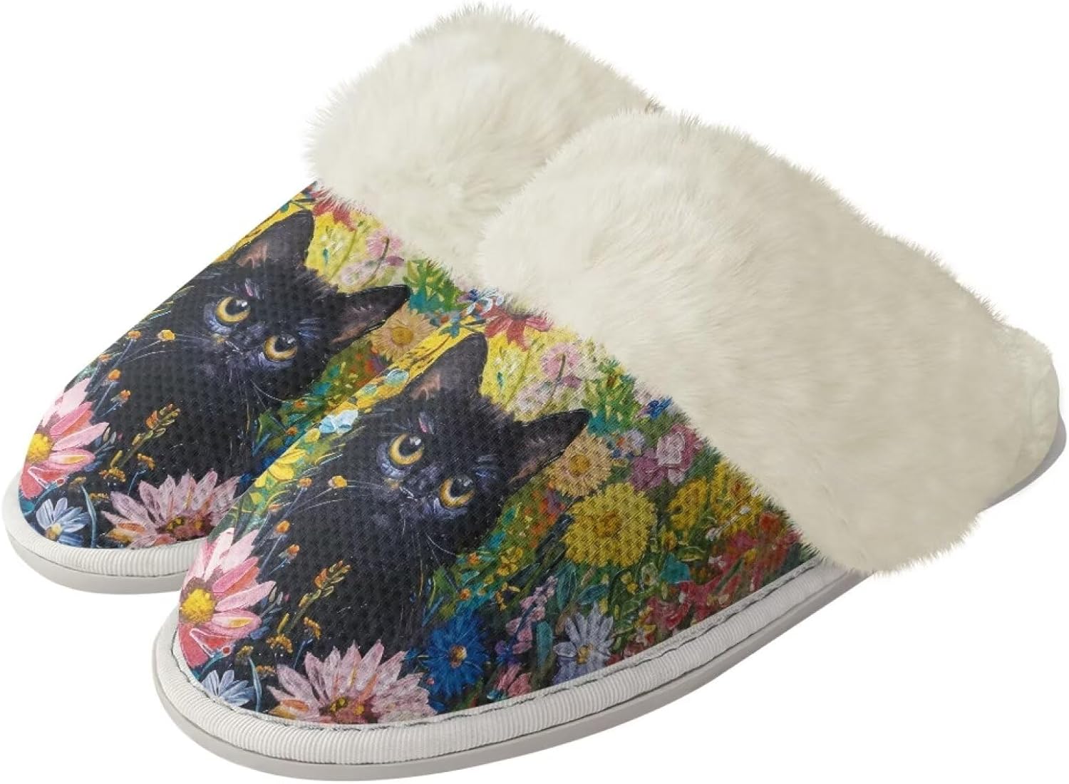 

Домашние тапочки для мужчин и женщин, мягкие, теплые, пушистые, с закрытым носком и противоскользящей подошвой, унисекс, повседневные, для дома, спальни Watdotory, черный