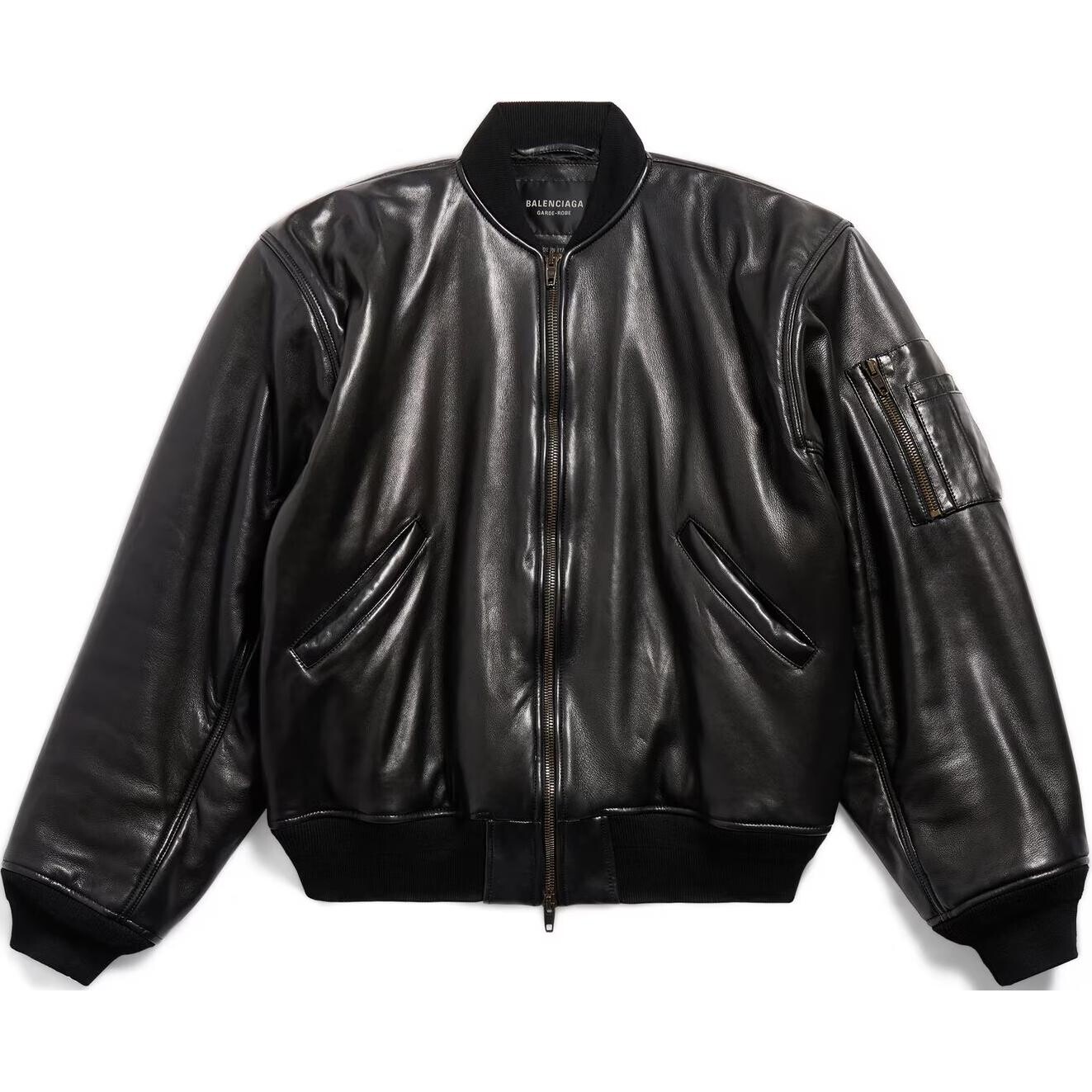 

Кожаная куртка унисекс черный Balenciaga