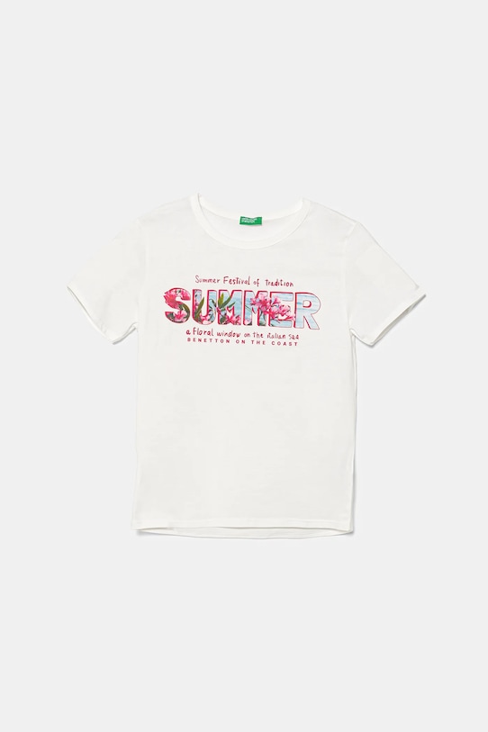 

Детская хлопковая футболка United Colors Of Benetton, белый