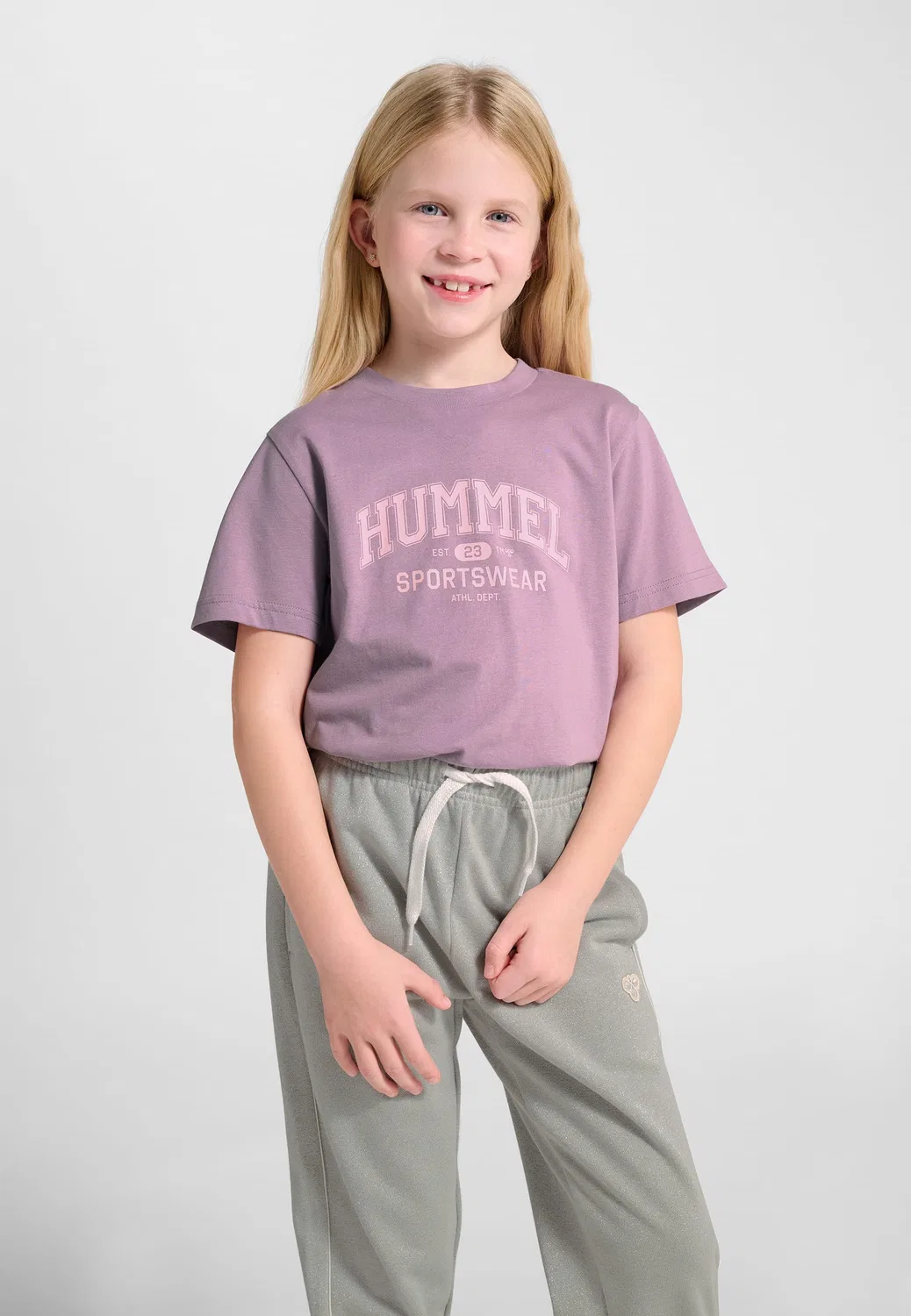 Футболка детская Hummel, лиловая