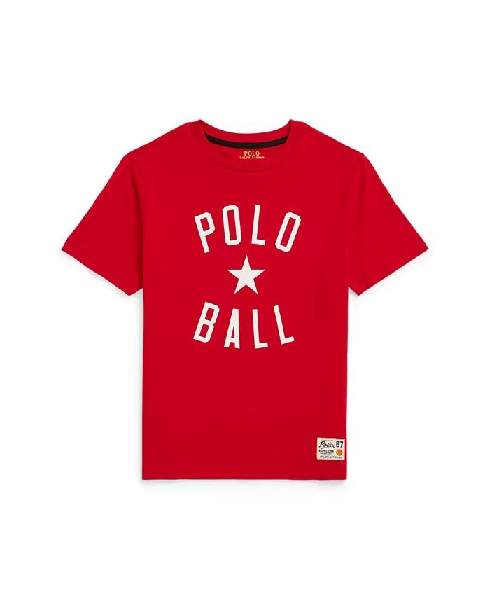 

Футболка из хлопкового джерси с мячом для поло Big Boys Polo Ralph Lauren, красный