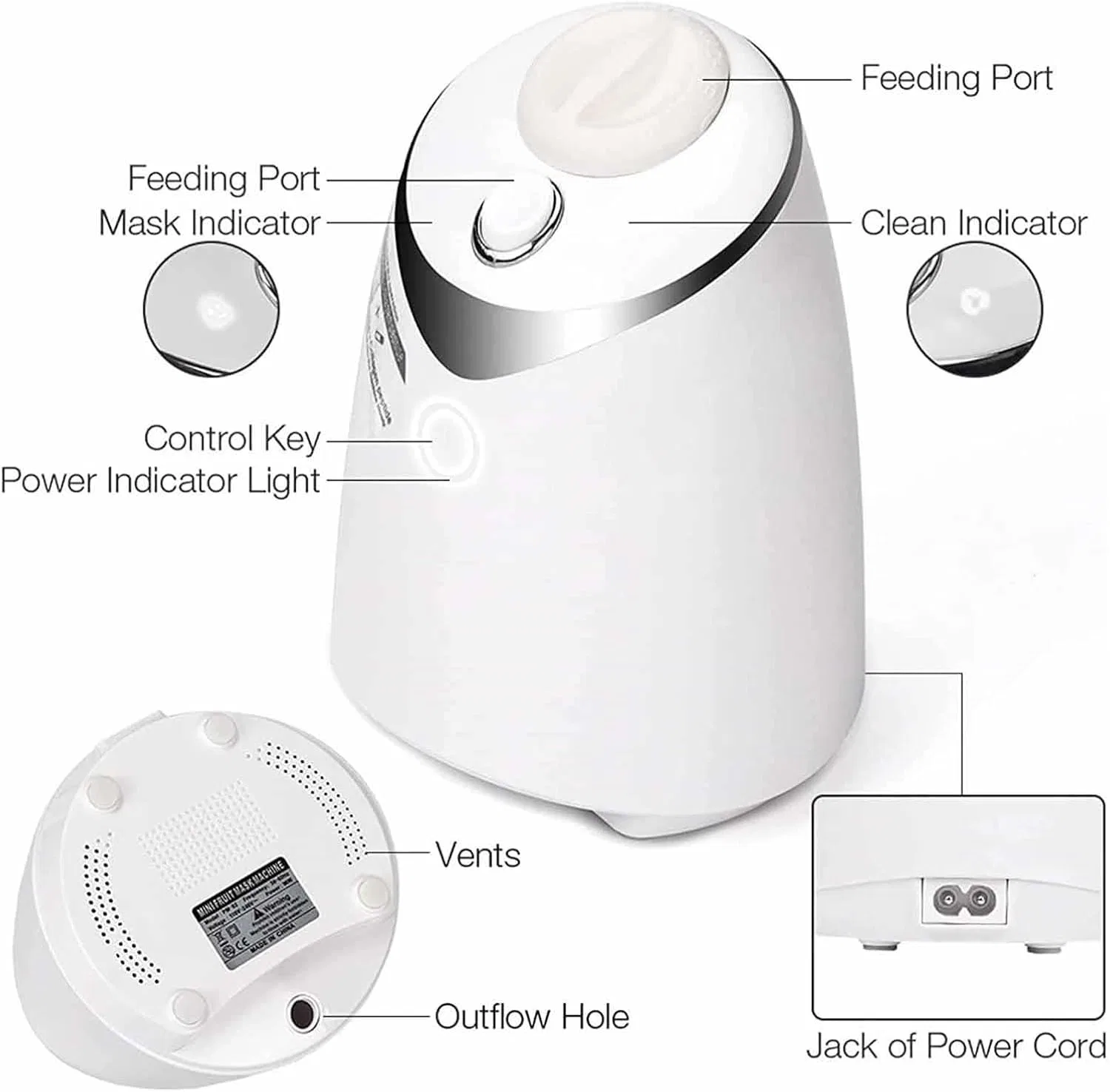 Маска для лица Mttxy — Машина для приготовления масок Automatic Mask Maker с 32 коллагеновыми пилюлями, белая, 100 мл — фото 4