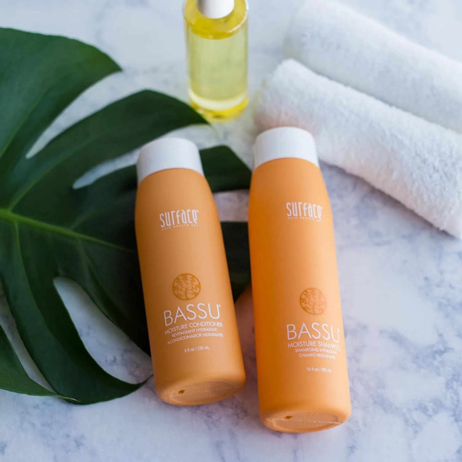 Набор из двух средств Surface Hair Bassu Moisture: шампунь и кондиционер, восстанавливает осветленные, сухие и поврежденные волосы. — фото 3