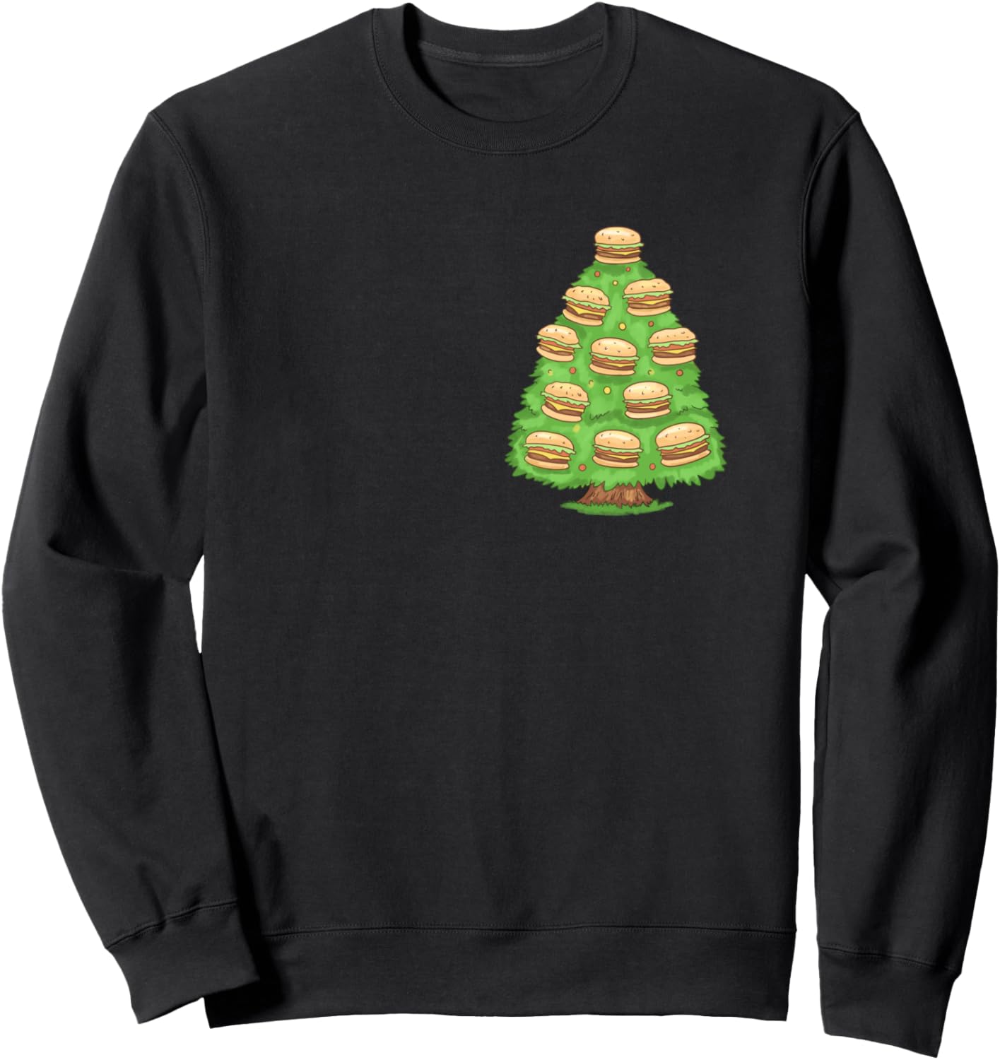 

Толстовка с дизайном «Рождественская елка и бургер» для мужчин, женщин и детей Bears, Pandas, Raccoon Gifts, Funny Sayings, черный