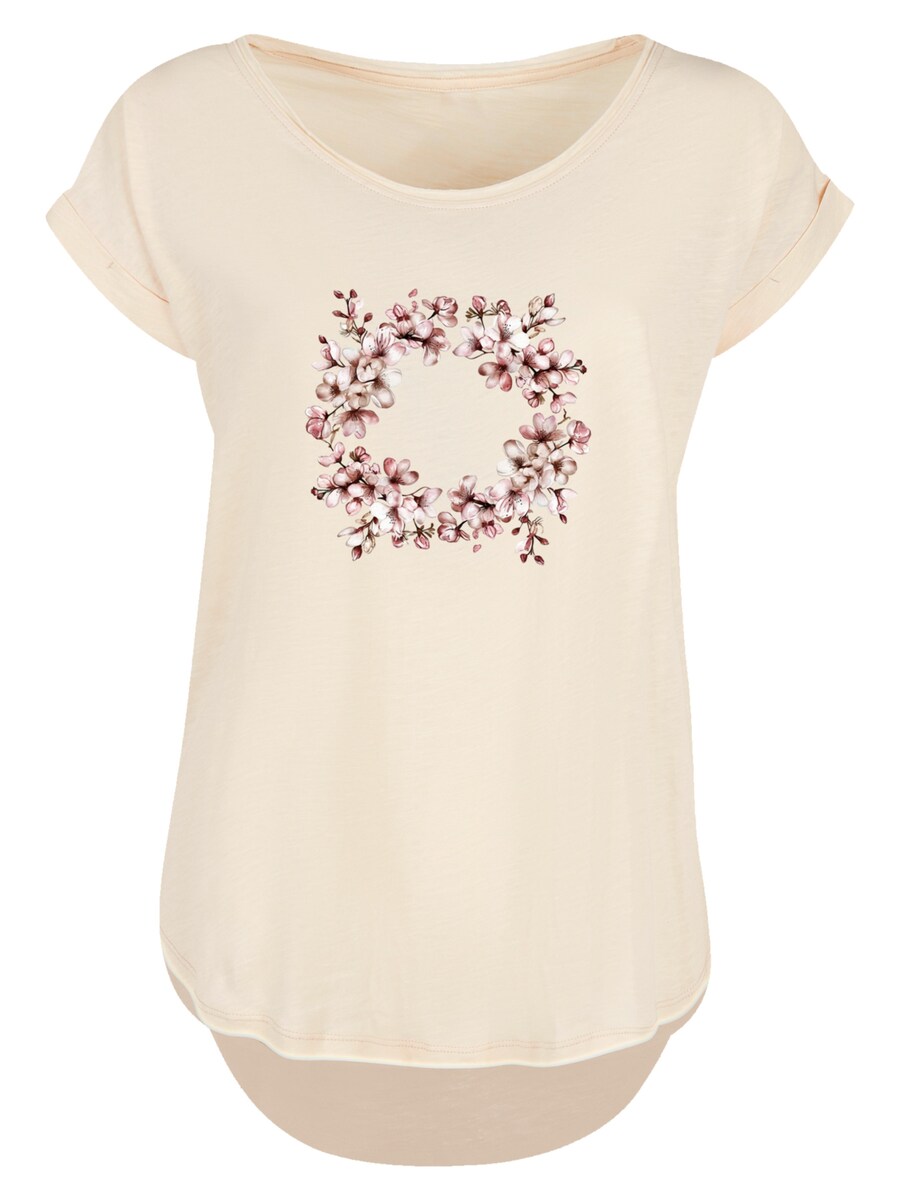 

Рубашка F4NT4STIC Rosa Frühlings Blumenkranz Dekor, песочный