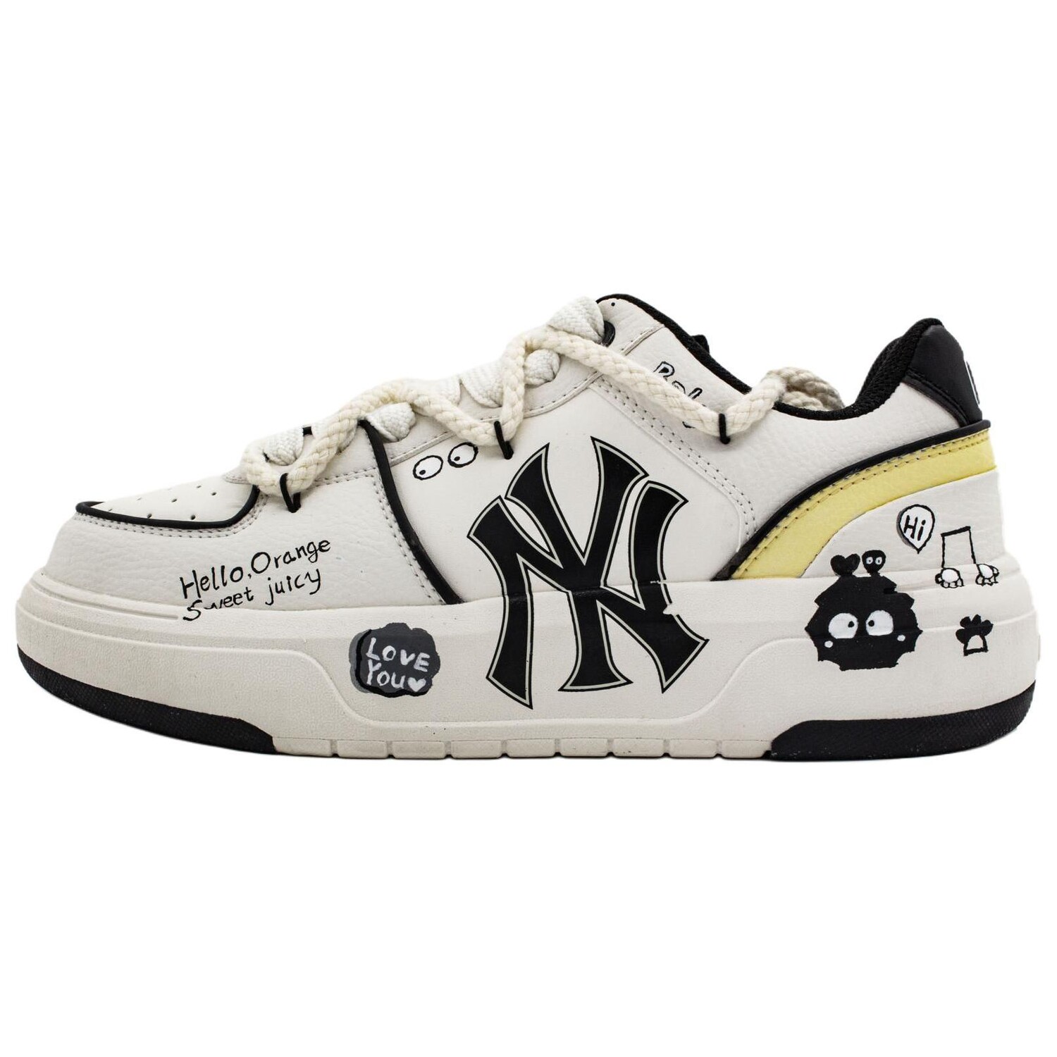 

Кроссовки MLB Chunky Liner Skateboarding Shoes Unisex Low-top Black/White, желтый