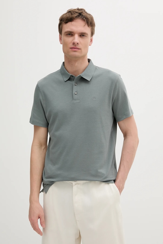 

Хлопковая поло Calvin Klein, зеленый