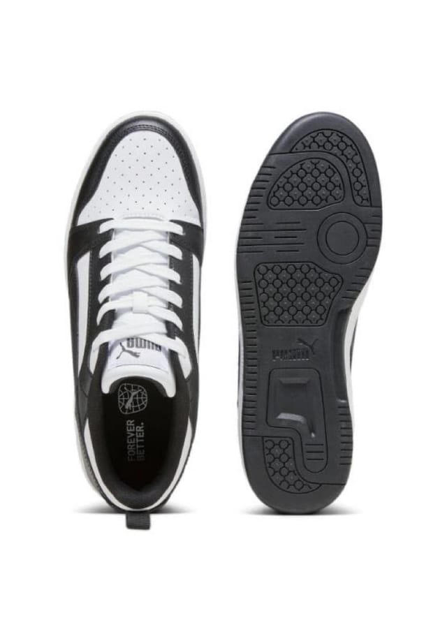 Кроссовки "rebound low" с цветными блоками из кожи Puma, белый — фото 2