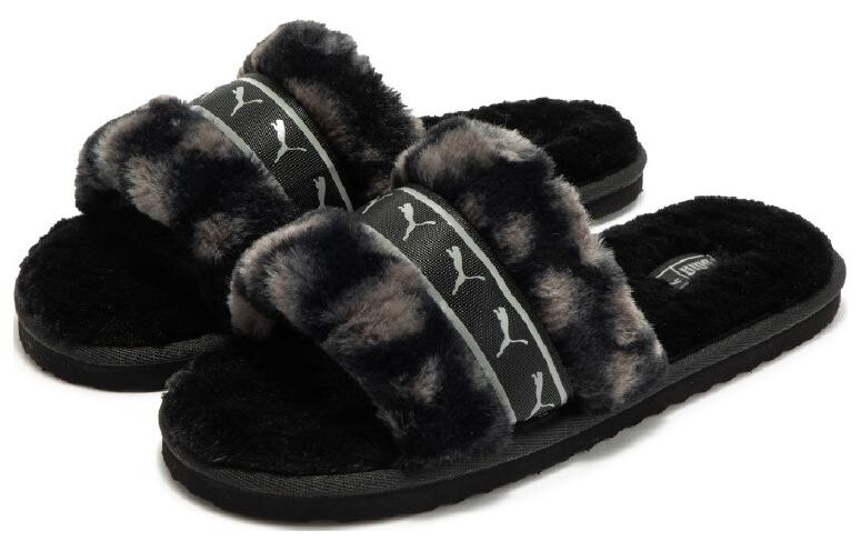 Шлепанцы и сланцы PUMA Fluff Remix Animal Bx 'Black Grey' Women's — фото 3